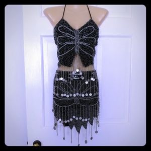 Belly Dancing Costume Coin Fringe